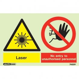 Warning Laser No Entry Unauthorized Personnel 7489