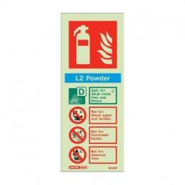 L2 powder fire extinguisher sign