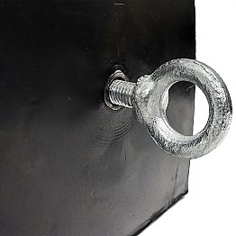 HGV Rubber Wheel Chock - Metal Eyelet