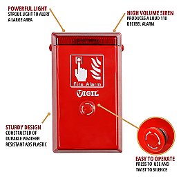 Vigil Temporary Fire Alarm with Push Button Features