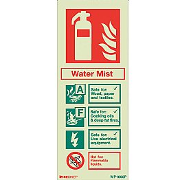 Water Mist Fire Extinguisher Sign