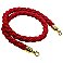 VIP Red Velvet Rope Set Twisted Gold Front Angle
